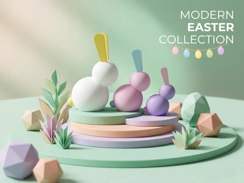 Modern Easter Bunny Decor