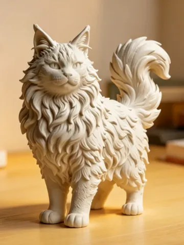 Figura decorativa: Maine Coon Cat | Majestic Feline Sculpture — vista de referencia 2