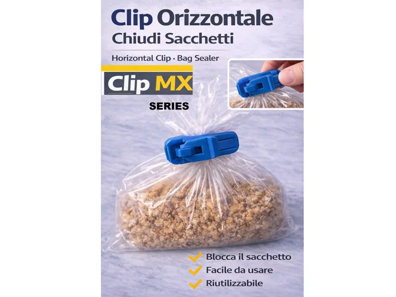 CLIP MX chiusura collo sacchetti alimenti