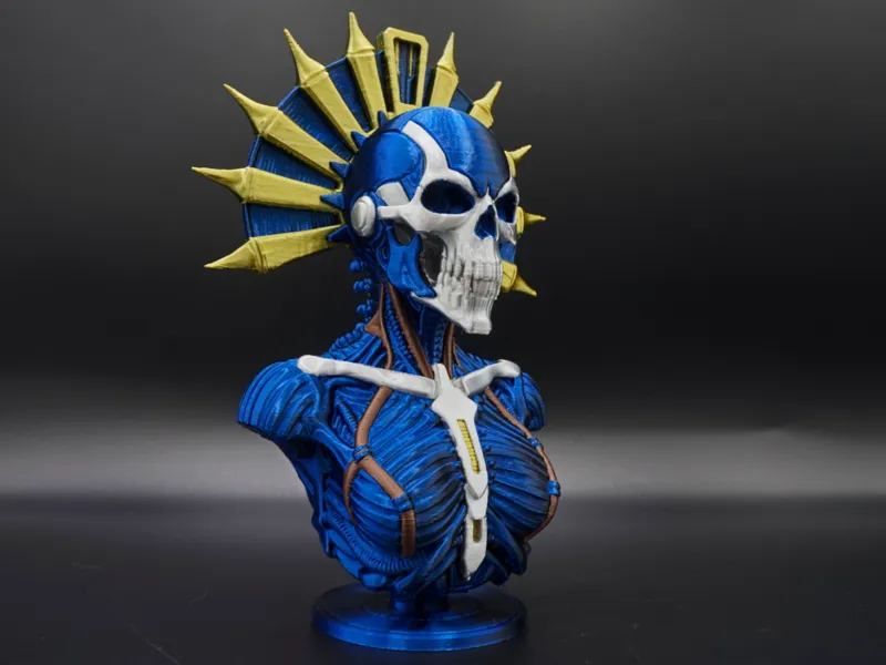 Biomechanical Skull Bust - inspired by H.R. Giger 