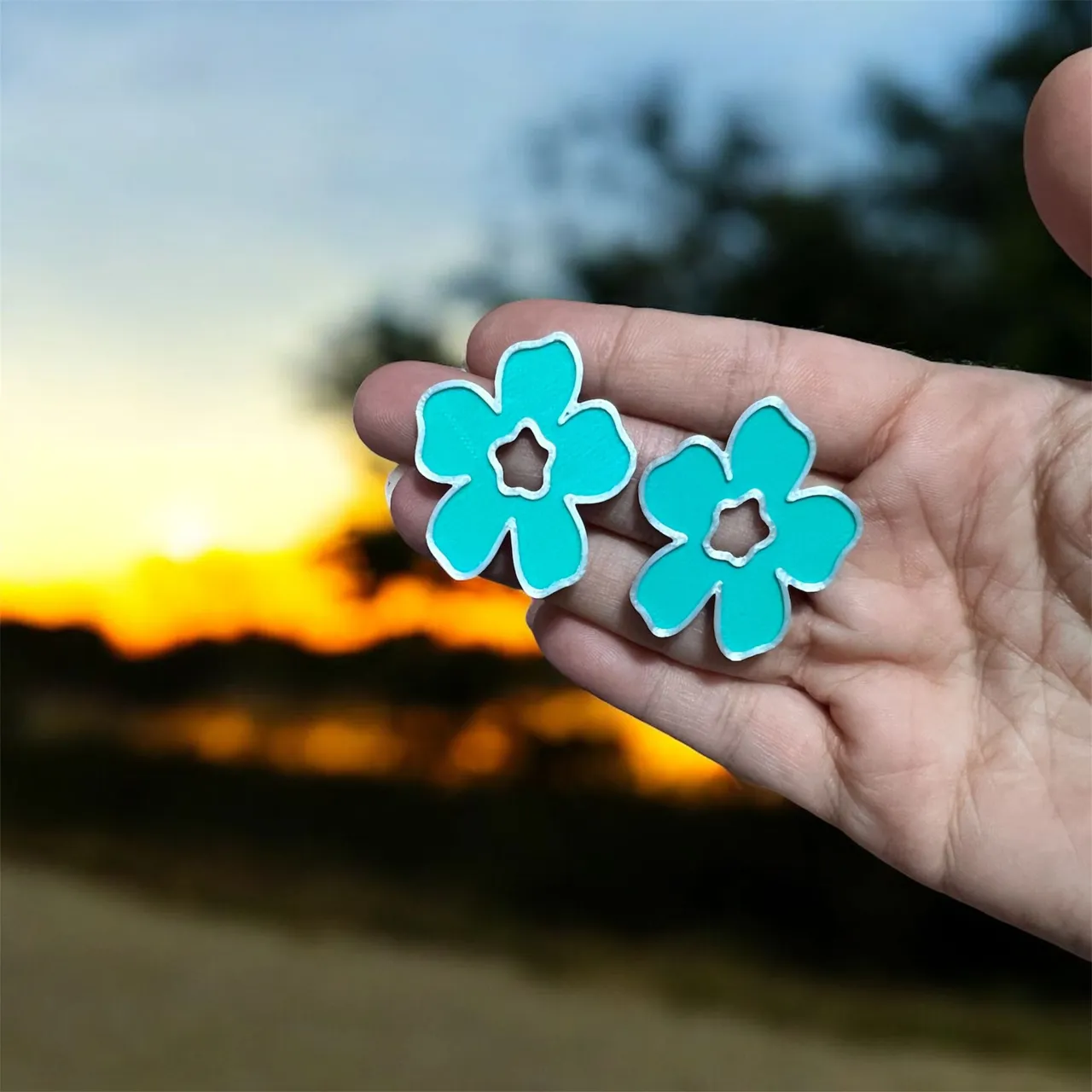 Pendientes flor view 4