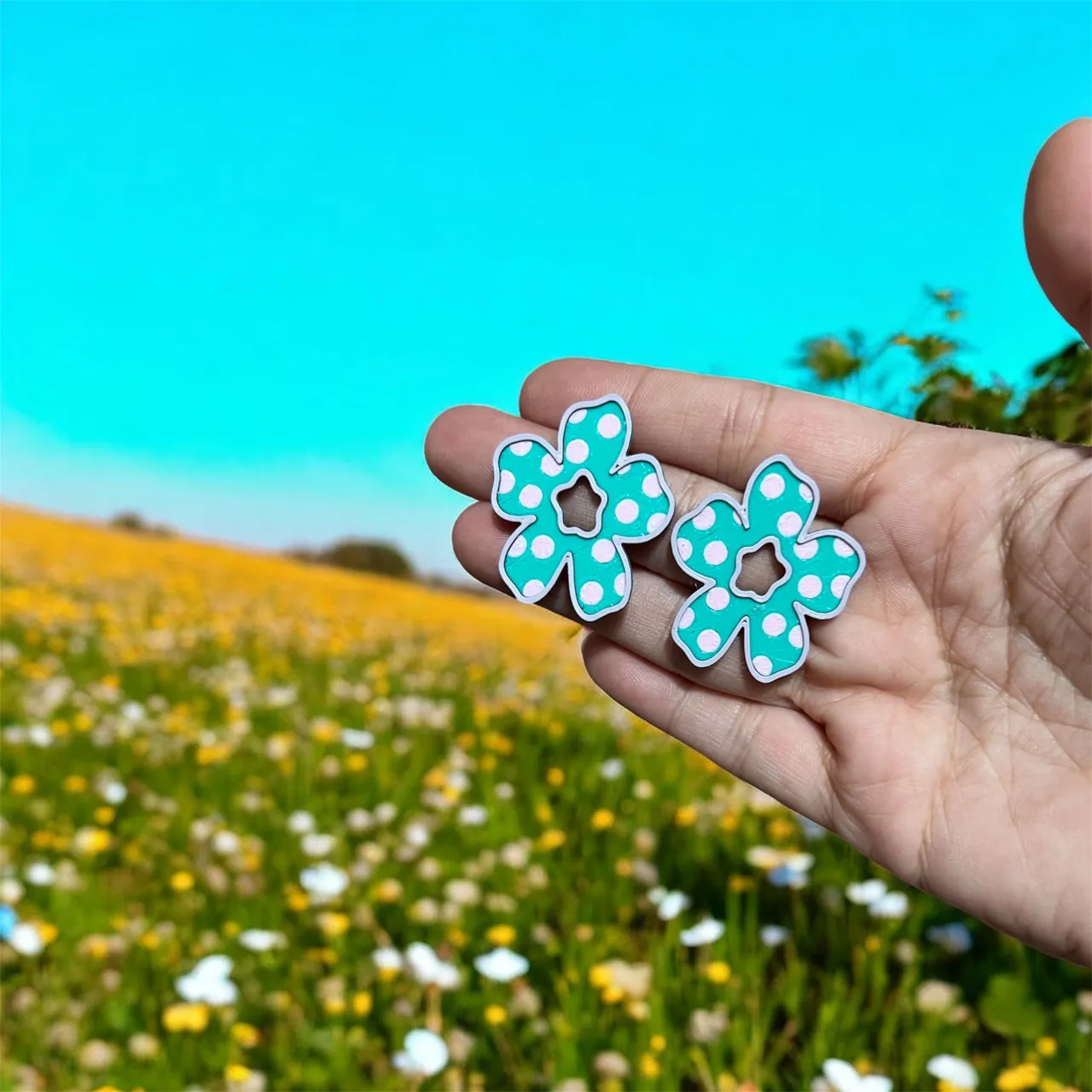 Pendientes flor view 3