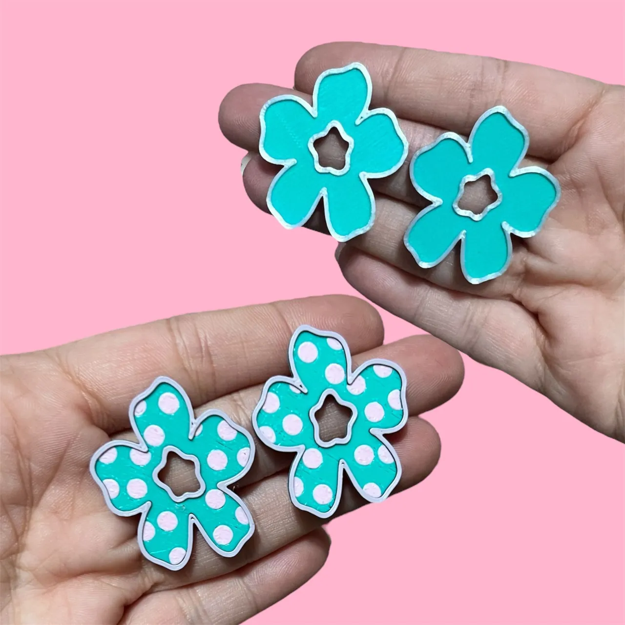 Pendientes flor view 2