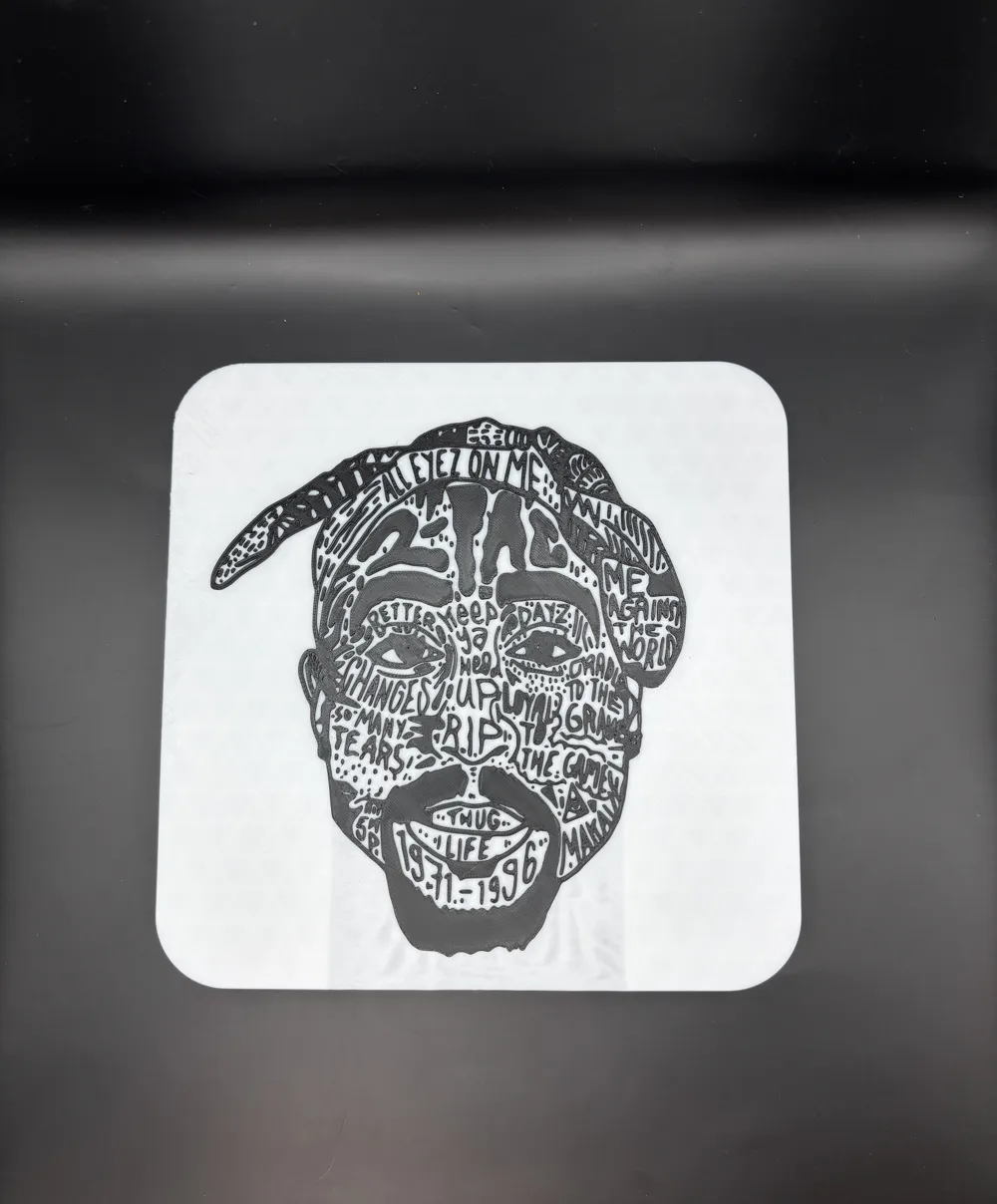 2pac Typography Portrait by walczak71 MakerWorld: Download Free 3D Models