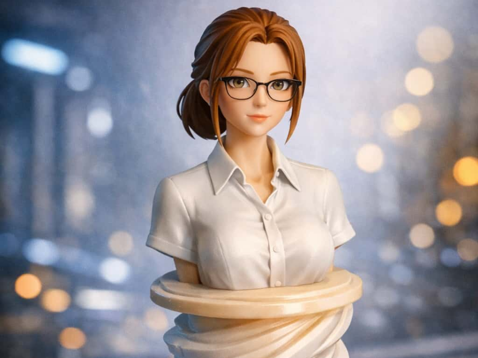 Anime Office Lady with Glasses | The Teacher bust