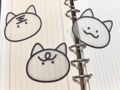 Love and Deepspace Qin Che Cat Head imitation organza bookmark Print in Place