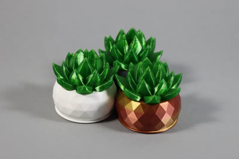 Decorative plant with lowpoly pot