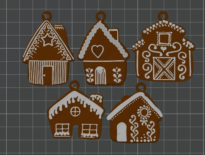 Gingerbread house ornaments collection