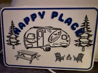 Rpod RV happy place sign