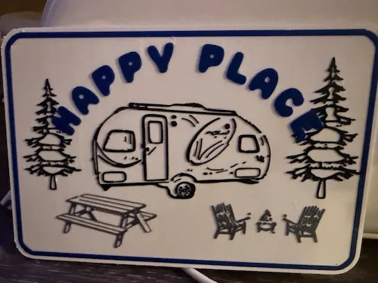 Rpod RV happy place sign