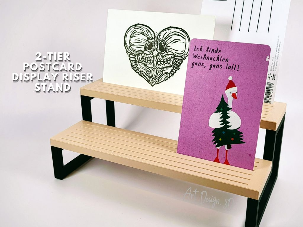 2-Tier Postcard Display Riser Stand