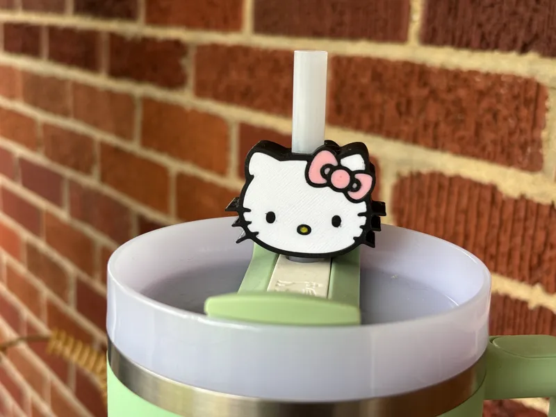 Cute Kitty Straw Topper 10mm