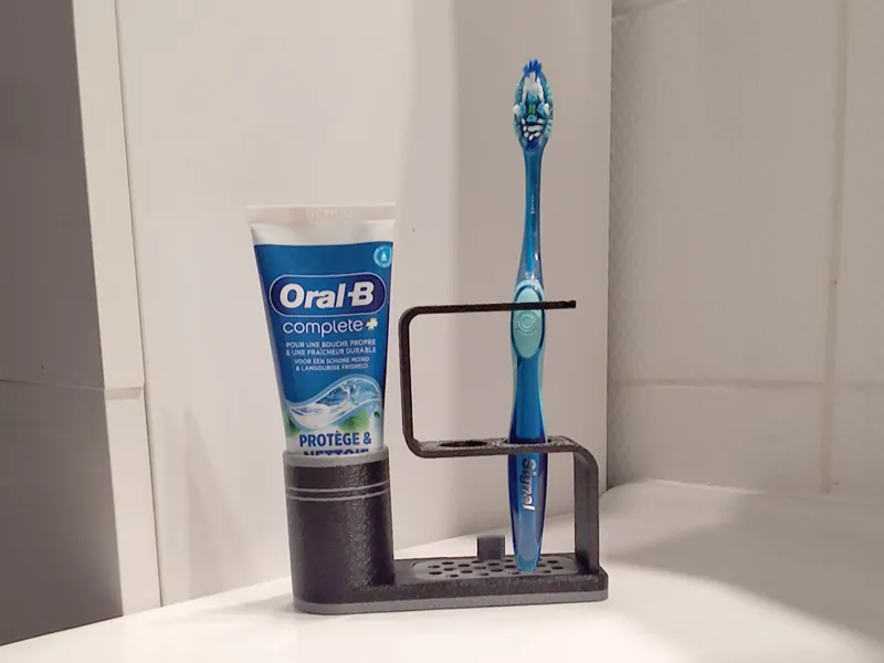 Support de brosse à dents et dentifrice 