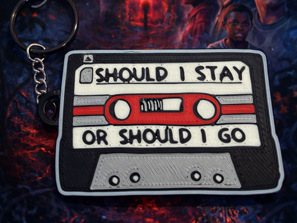 cassette keychain of Stranger Things