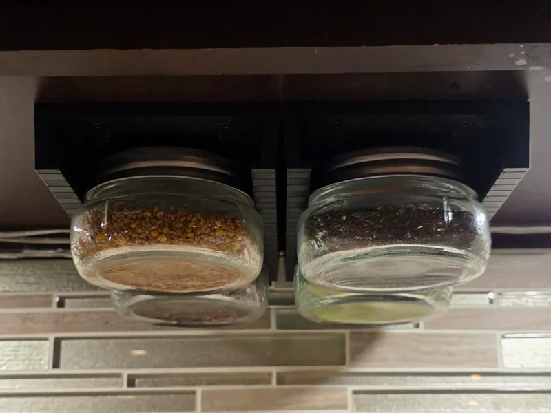 Wide Mouth Mason Jar Under Cabinet Rack