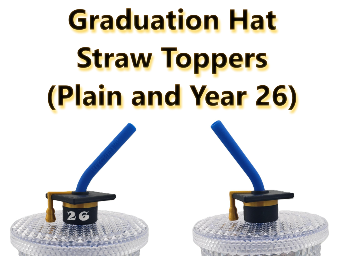 Graduation Hat Straw Topper, Plain and Year 26