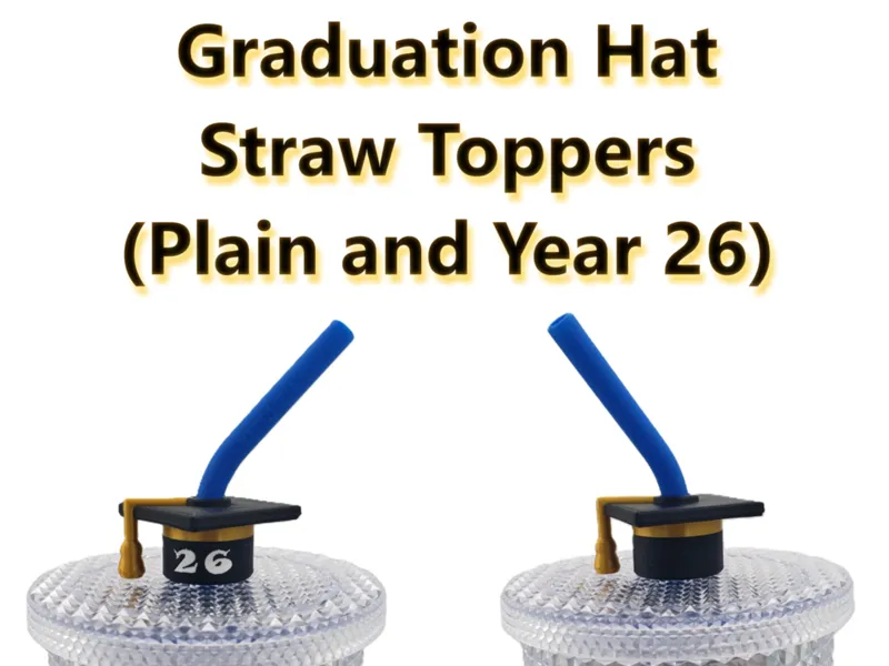 Graduation Hat Straw Topper, Plain and Year 26