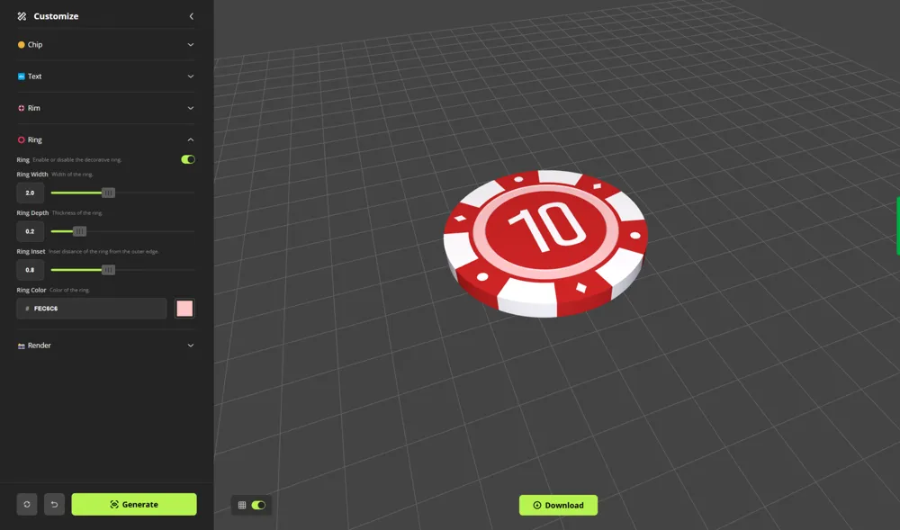 Chip Maker - Design Custom Chips & Coins - Free 3D Print Model - MakerWorld