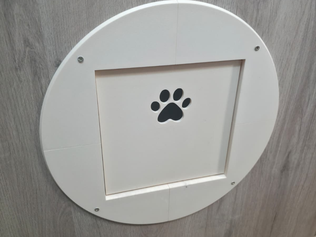 Cat door with frame