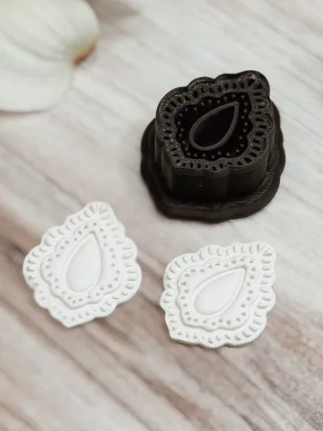 Cortador para modelado: Ornate Teardrop Polymer Clay Cutter — vista de referencia 2
