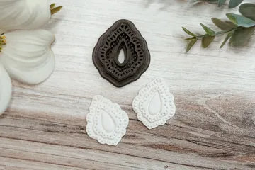 Cortador para modelado: Ornate Teardrop Polymer Clay Cutter — vista de referencia 3