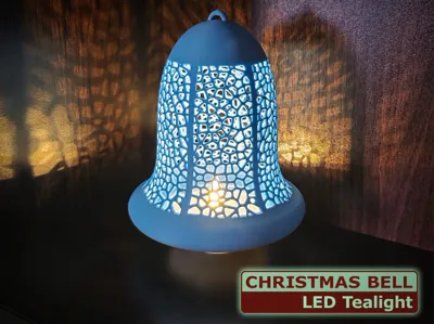 Voronoi Christmas Bell with LED Tealight
