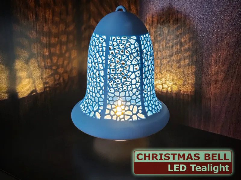 Voronoi Christmas Bell with LED Tealight