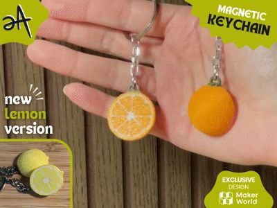 Half Orange or Lemon - Magnetic Keychain