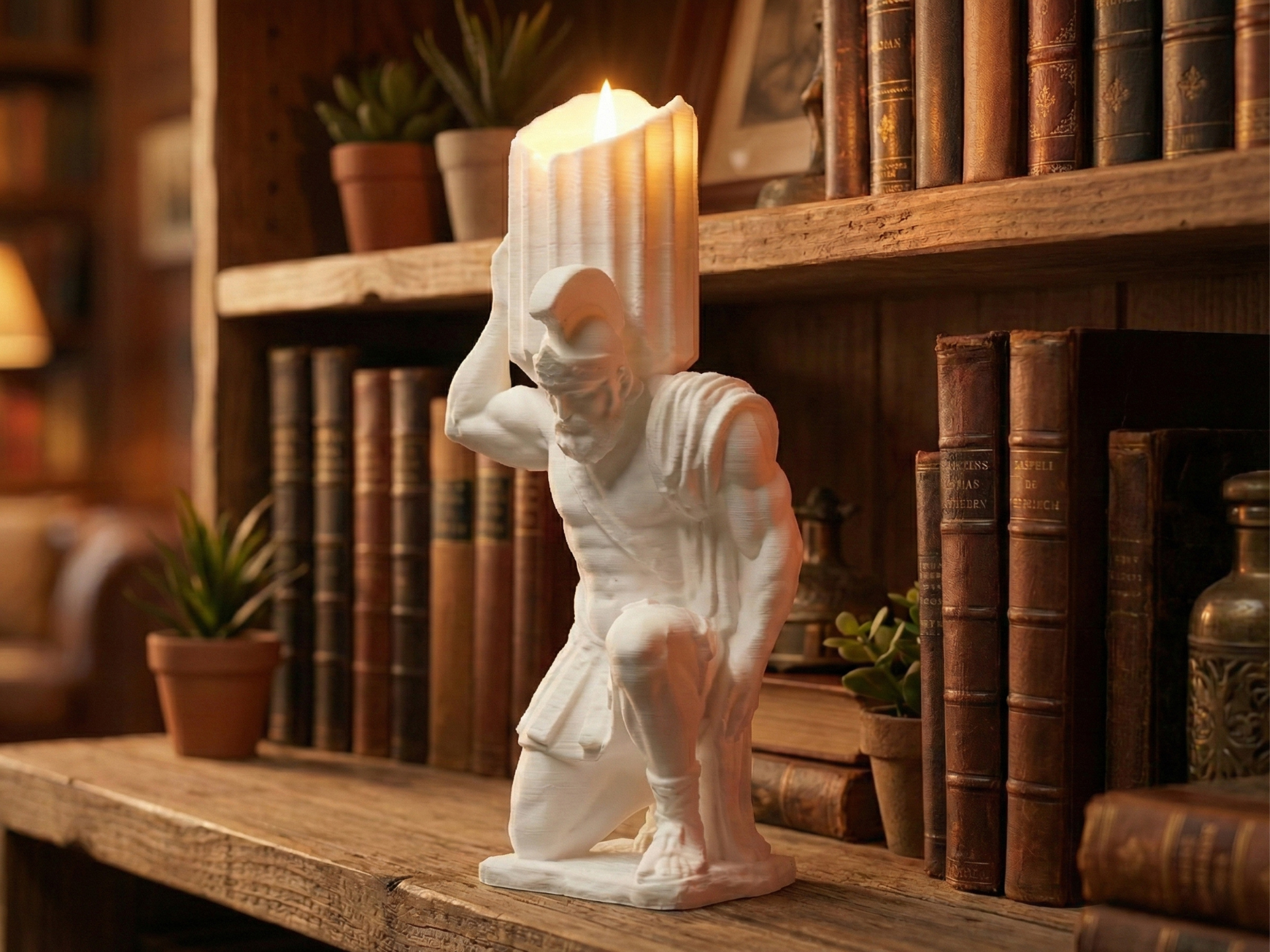 Atlas of Light: Greek Hero Tea Light Holder