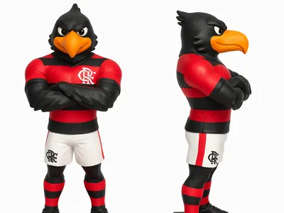 Flamengo Mascot 3D Model – Work in Progress