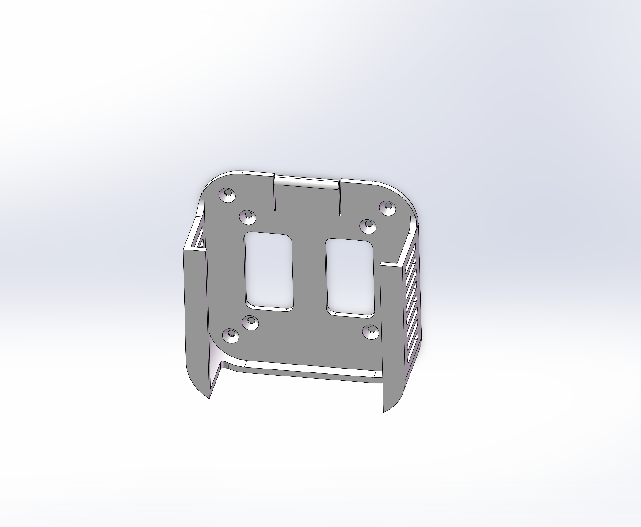 Miniatura 2 do modelo 3D MAC MINI M4壁挂支架 显示器桌下挂架