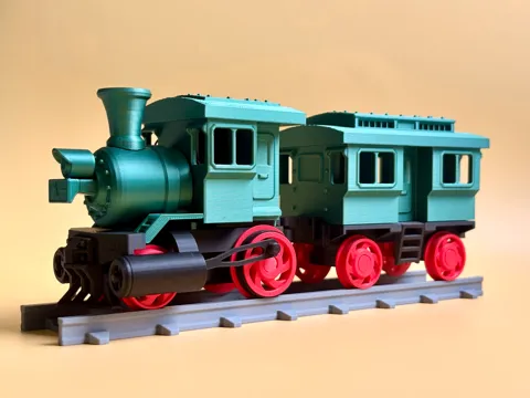 Modelo para impresión 3D: 电动森林小火车(自定义铁轨) — referencia de MakerWorld