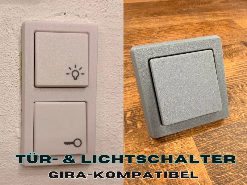 Tür und Lichtschalter 1 + 2 Fach (Gira kompatibel)