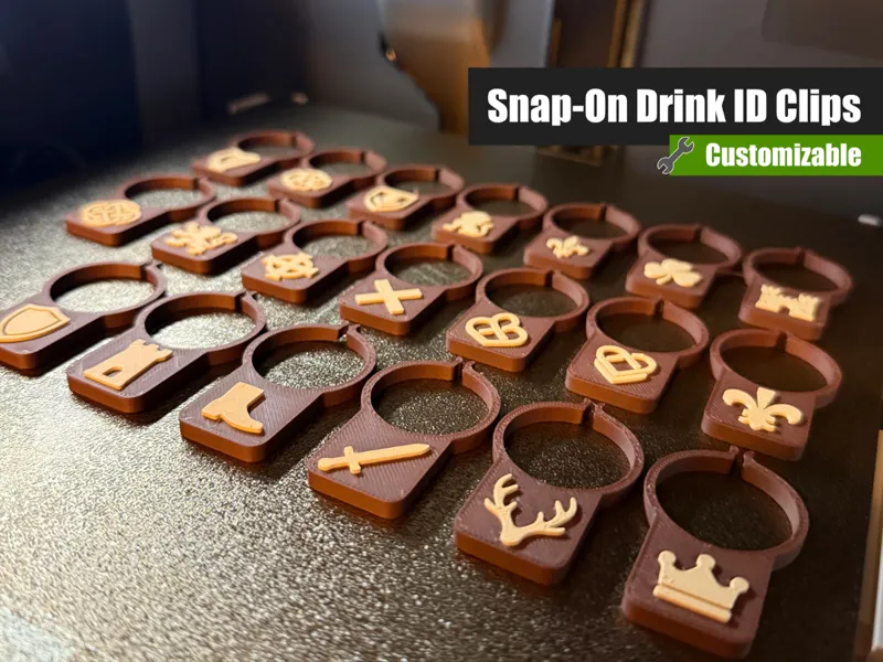 Know Your Bottle – Snap-On Drink ID Clips