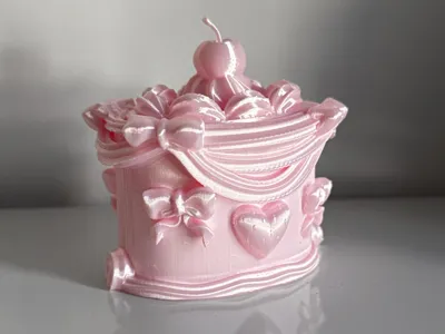 Ornate Cake Jewelry Storage Box 8cm cake case