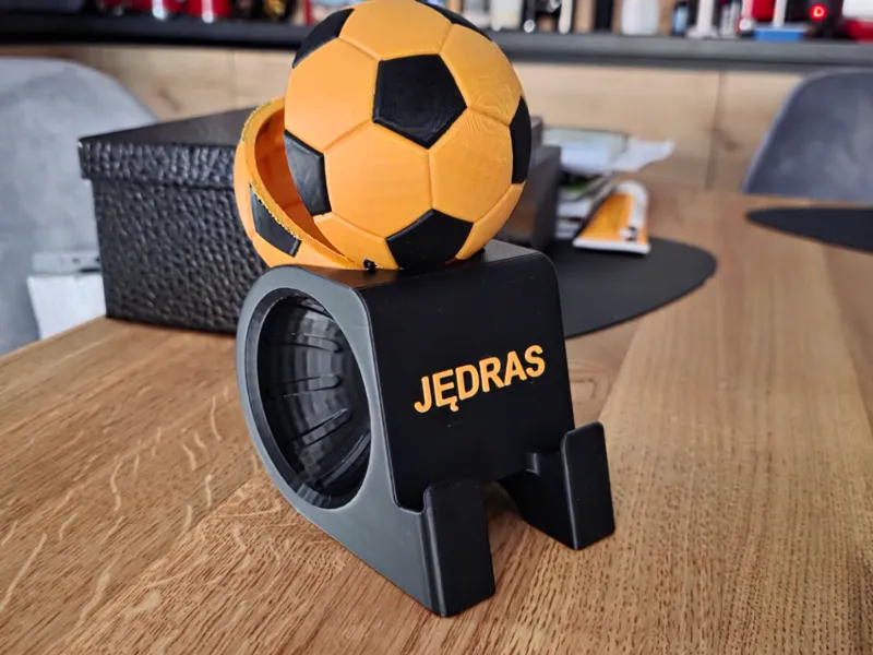 Phone Stand - Ball with custom TEXT and cable hole