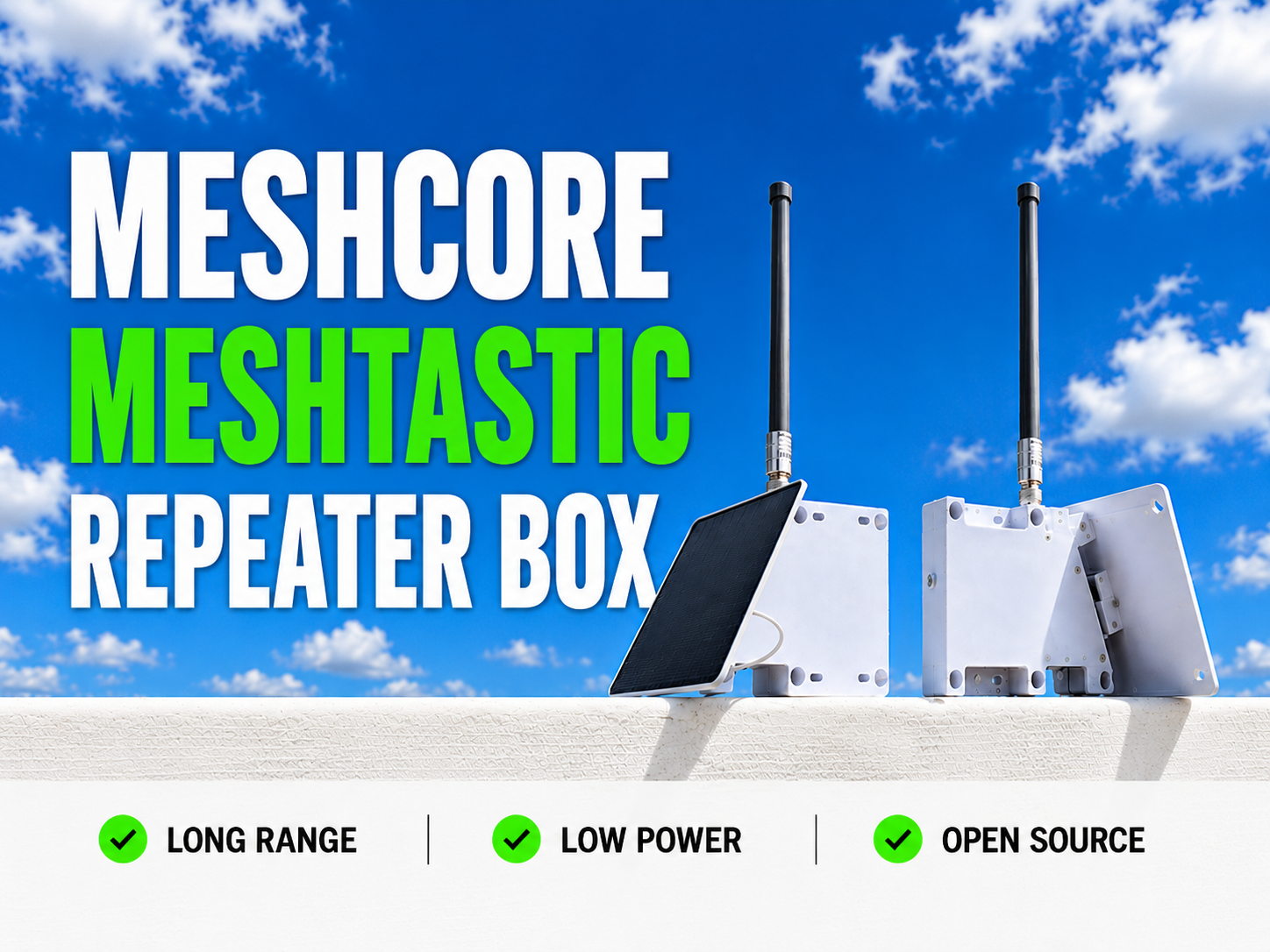 Meshcore / Meshtastic Solar Repeater / Node 175m