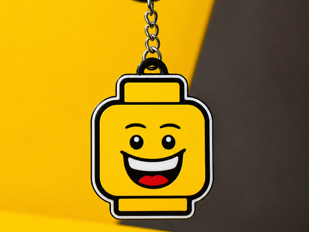 adorable smiling brick head keychain