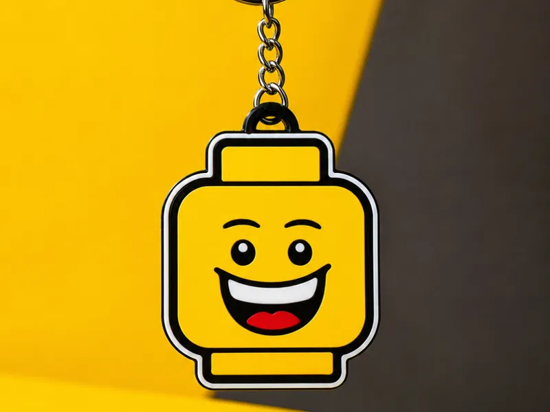 adorable smiling brick head keychain