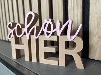 Schön HIER Schriftzug modern Deko
