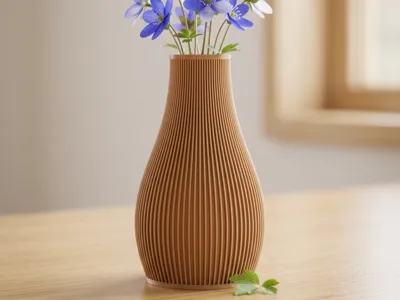 Elegant Fluted Vase with Grooves 150 mm 