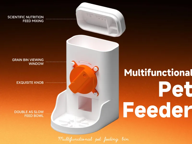 Multifunctional pet feeding bin