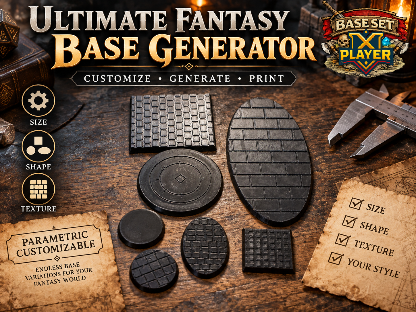 Ultimate Fantasy Base Generator: DnD Pathfinder - 3D printed Other Miniatures, in stock in India
