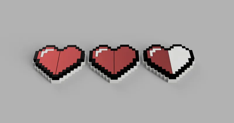 8-bit Game Hearts - Health Indicator