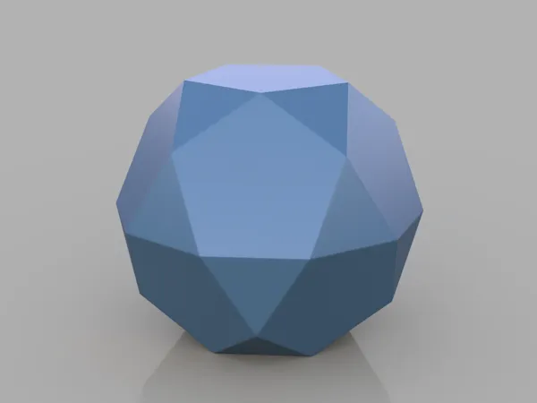 Icosidodécaèdre — sphère low poly