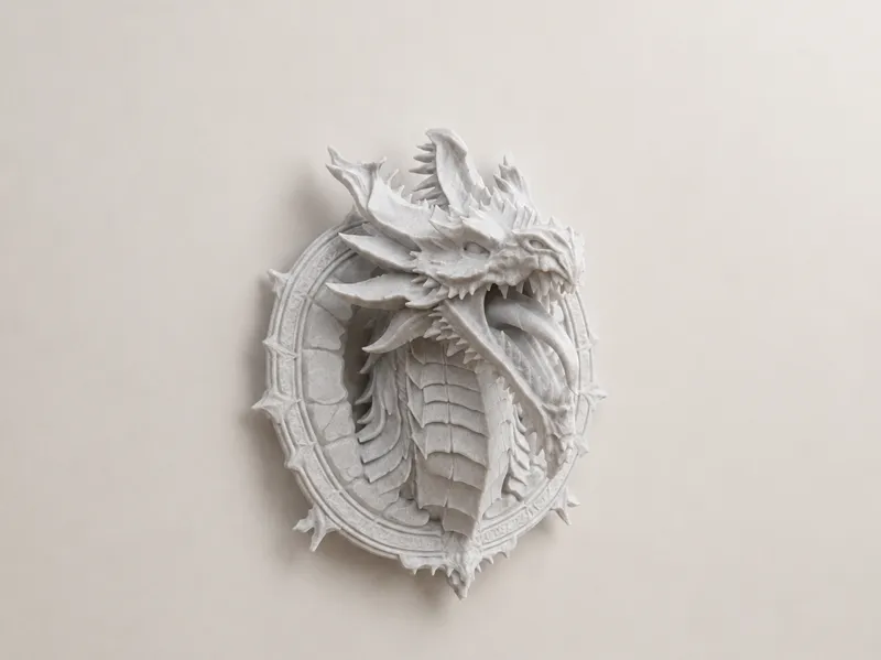 Mythical dragon wall relief 