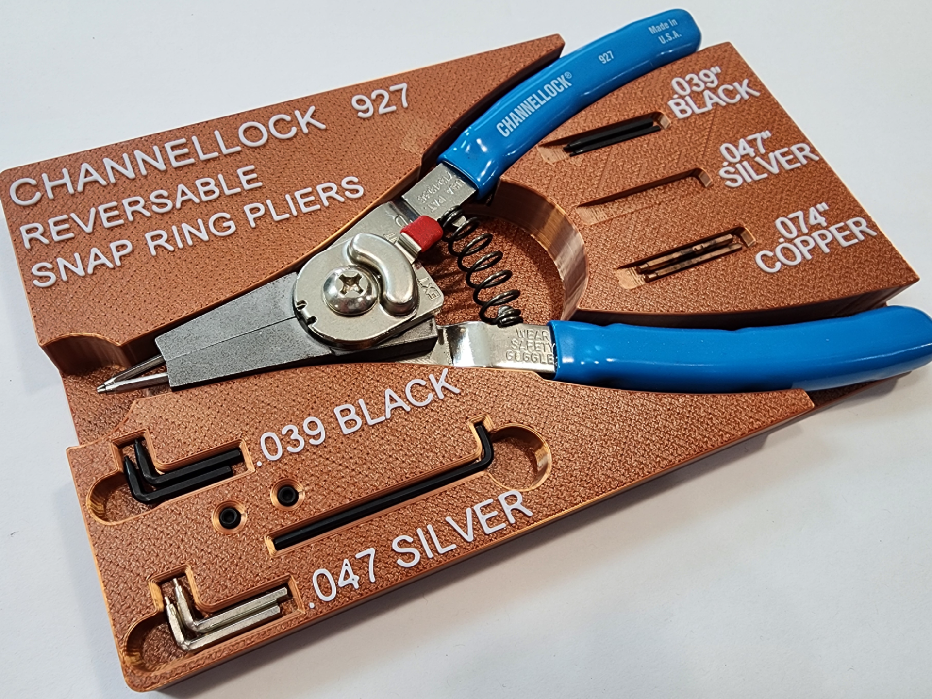 Channellock Snap Ring Plier Gridfinity Tray