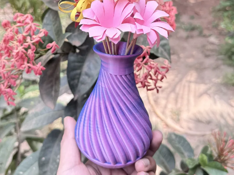 Spiral Twist Decorative Vase