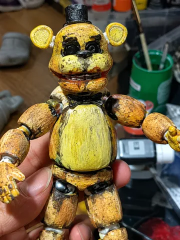 Figura decorativa: Golden Freddy | FNaF 3D Printable Figurine | — vista de referencia 2