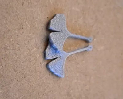 earring in the shape of a ginkgo leaf